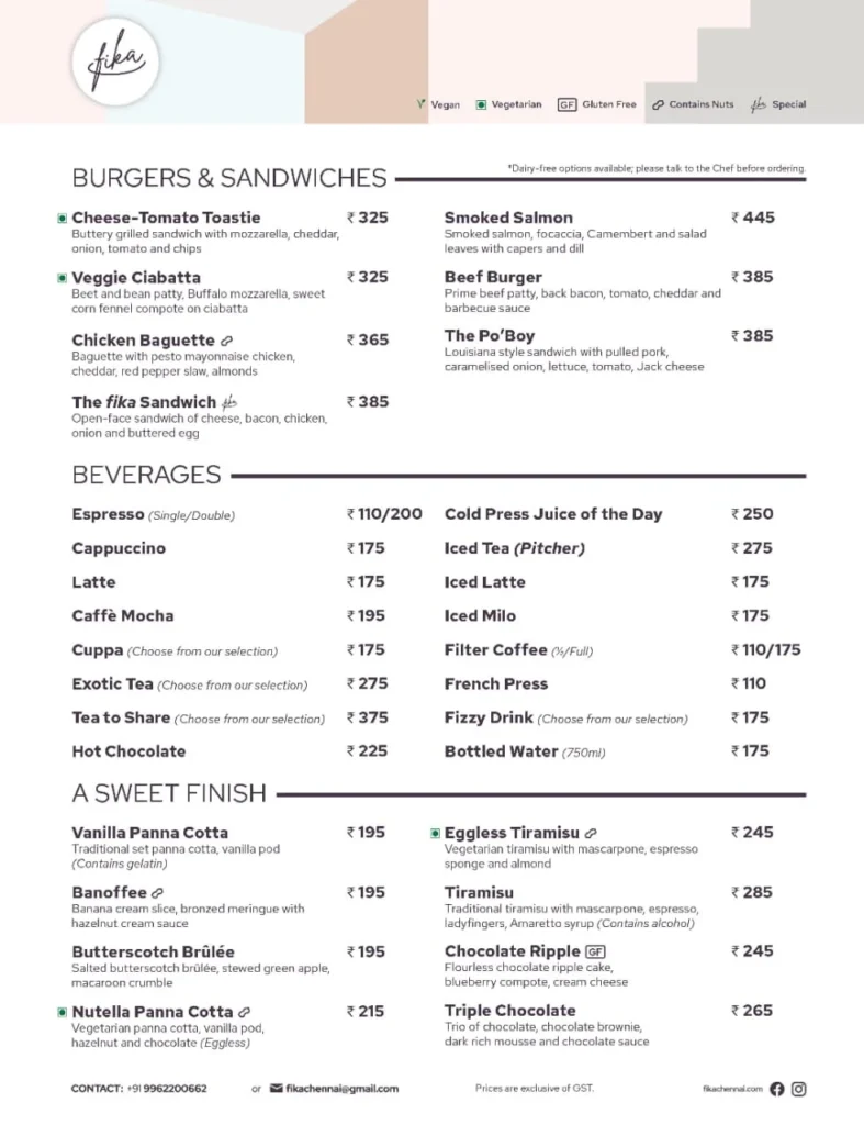 Fika Menus